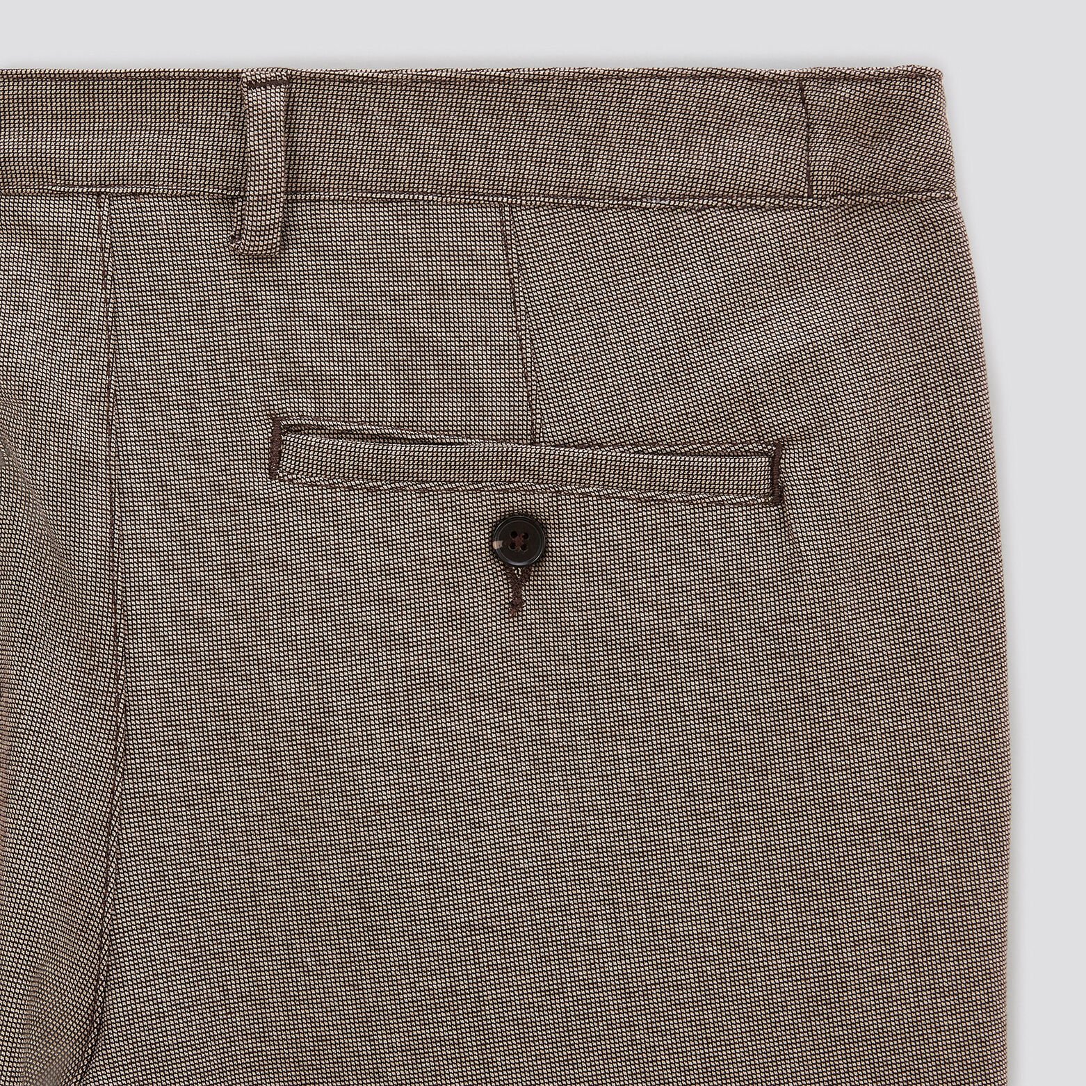 Pantalon chino slim elastiqué reliefé Marron