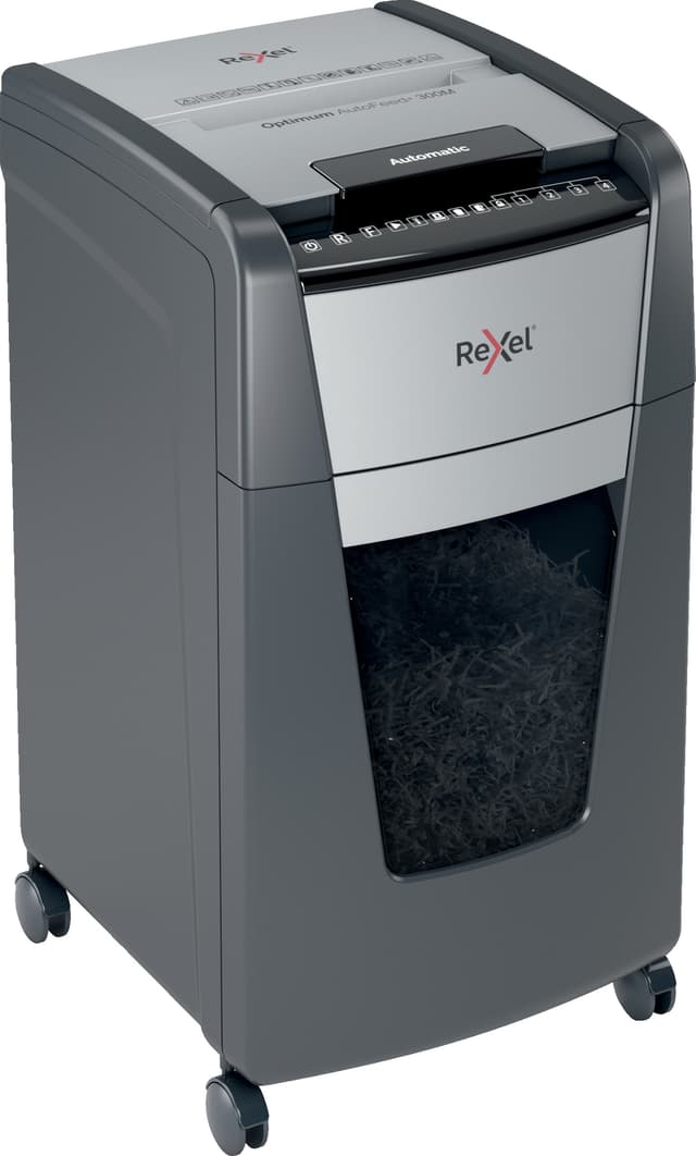 Rexel Optimum AutoFeed+ 300M mikroskåret makulator