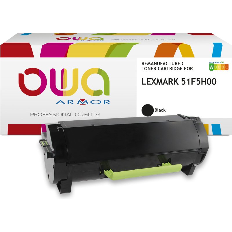Toner remanufacturé OWA - haute capacité - Noir - pour LEXMARK 51F5H00