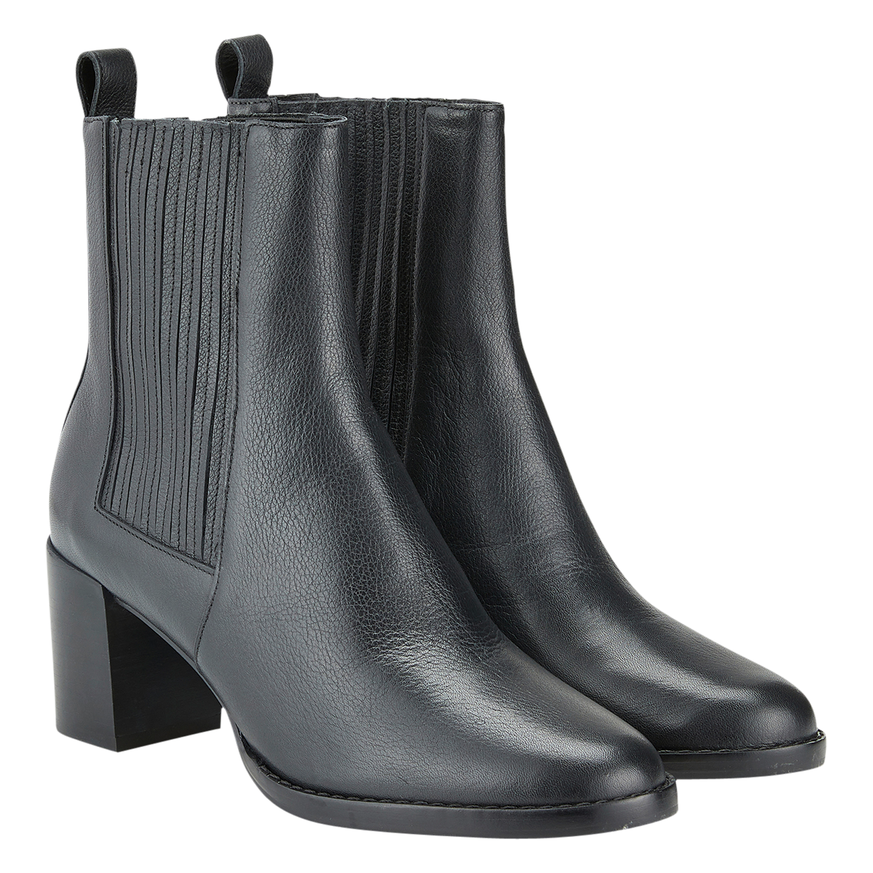 BELLA - Bottines à talons en cuir | Noir