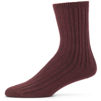 Damen-Socke gerippt, Bordeaux