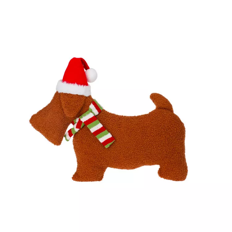 Coussin de Noël (38 x 46 cm) Chien Fox terrier Marron