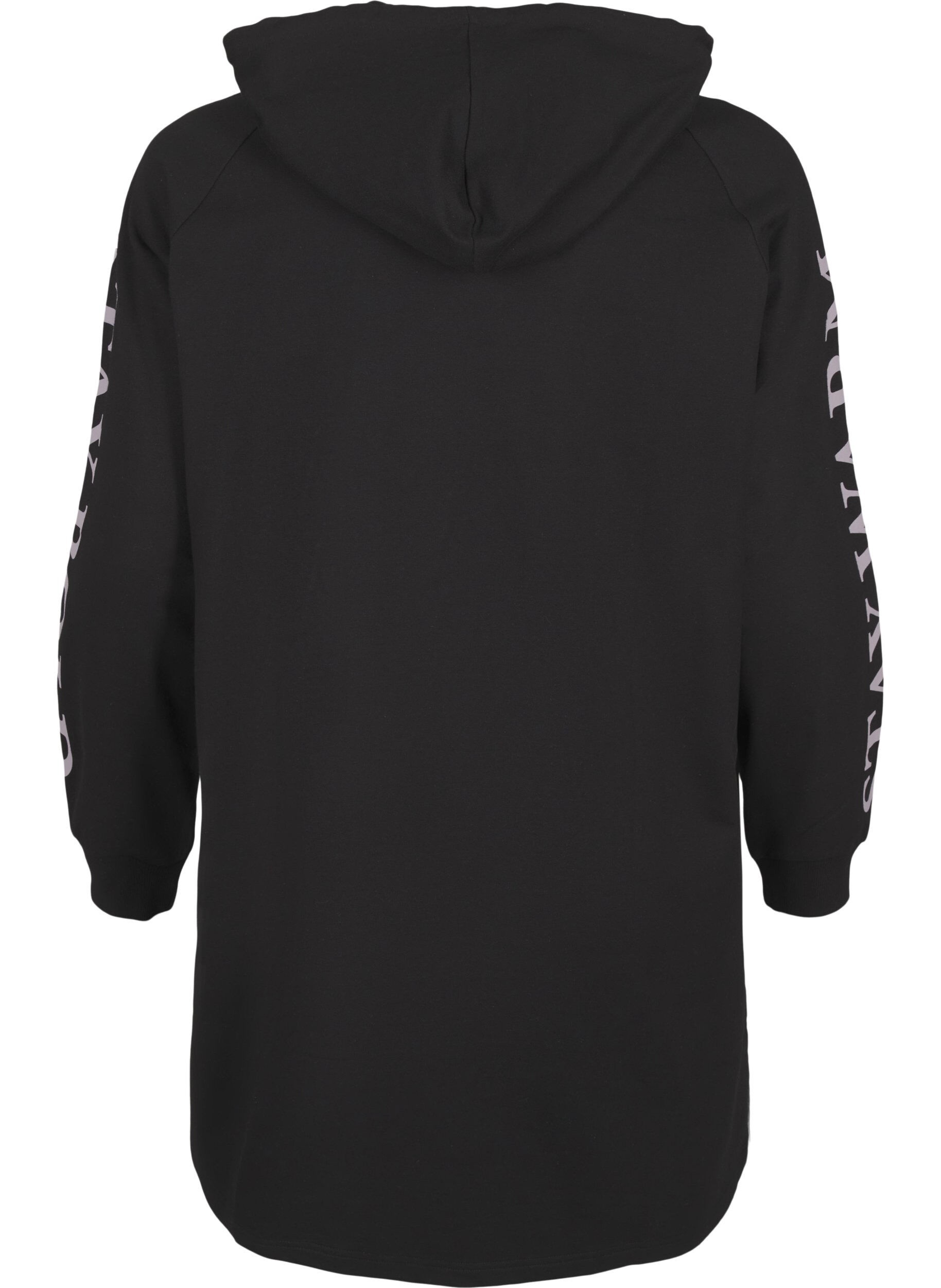 Oversize sweat med print på ærmerne