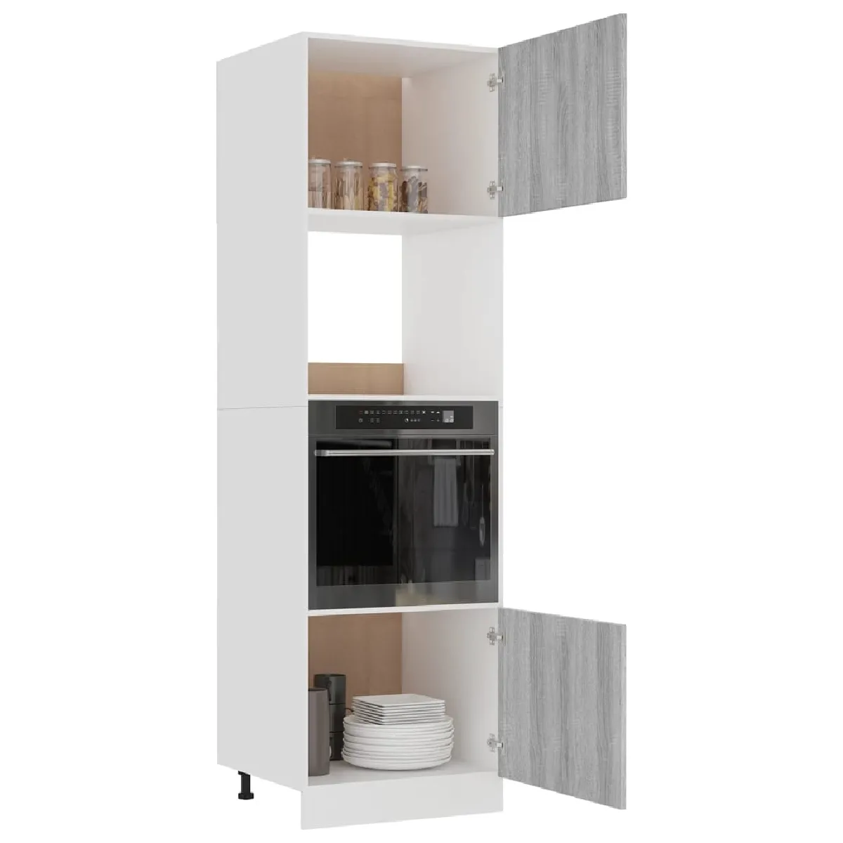 vidaXL Armoire à micro-ondes Sonoma gris