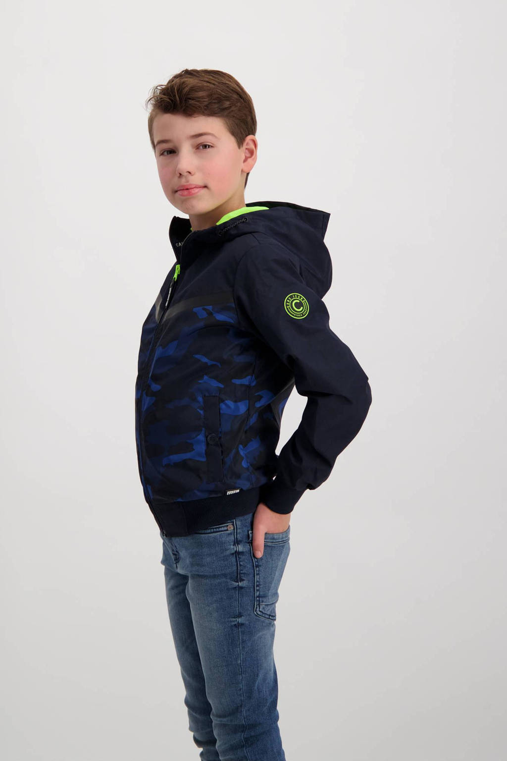 Cars zomerjas DULLHAM met camouflageprint donkerblauw/blauw