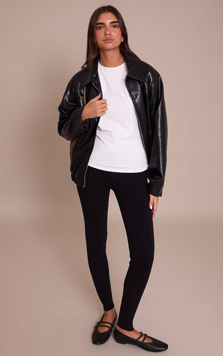 Noir Leggings En Maille