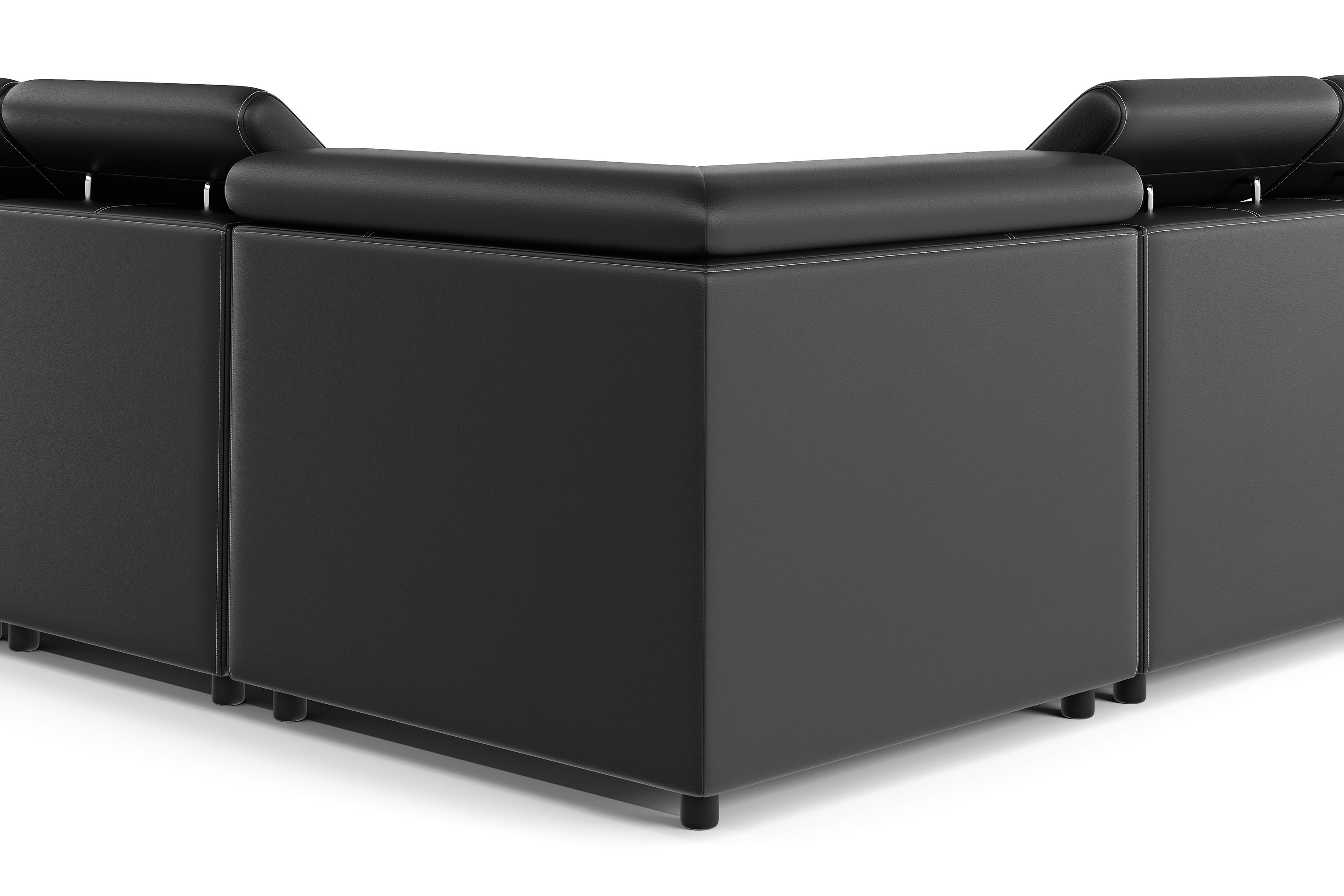 Ecksofa Leder CRISTIANO links/rechts schwarz