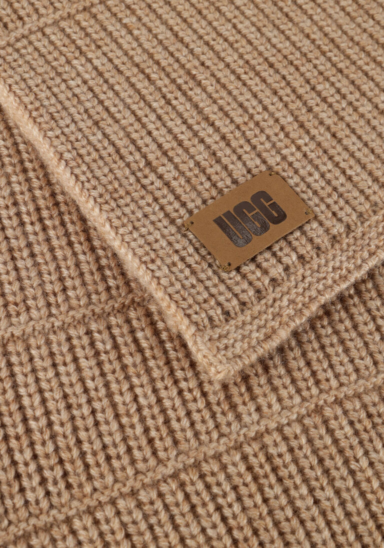 camel ugg sjaal knit ribbed scarf