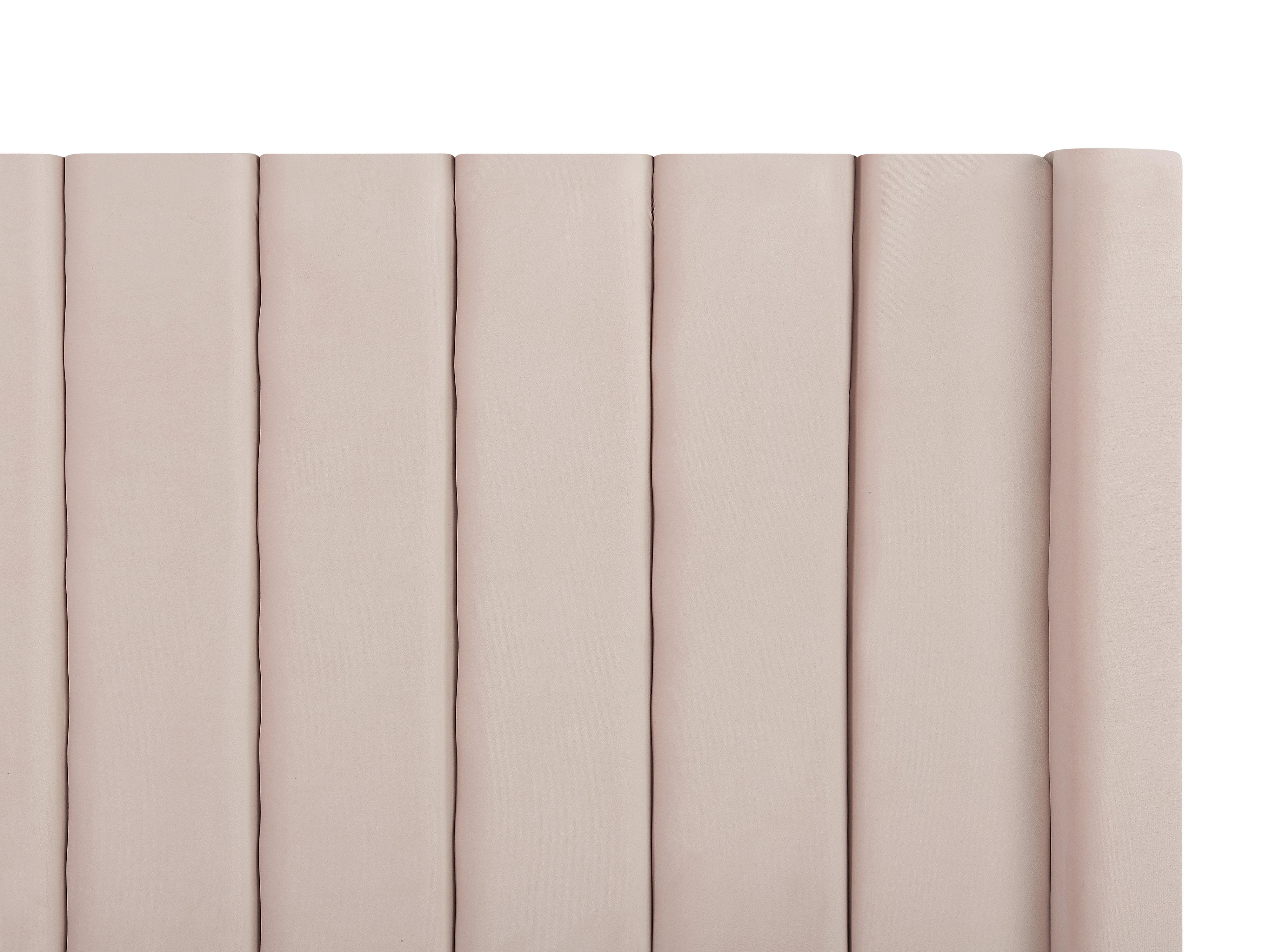 Waterbed met opbergbank Fluweel NOYERS 180 x 200 cm Pastelroze