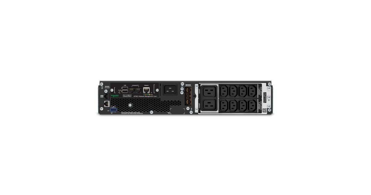 APCSmart-UPS On-Line SRT3000RMXLI Noodstroomvoeding ups  (Zwart, 3000VA, 8x C13 & 2x C19, rackmount, NMC)