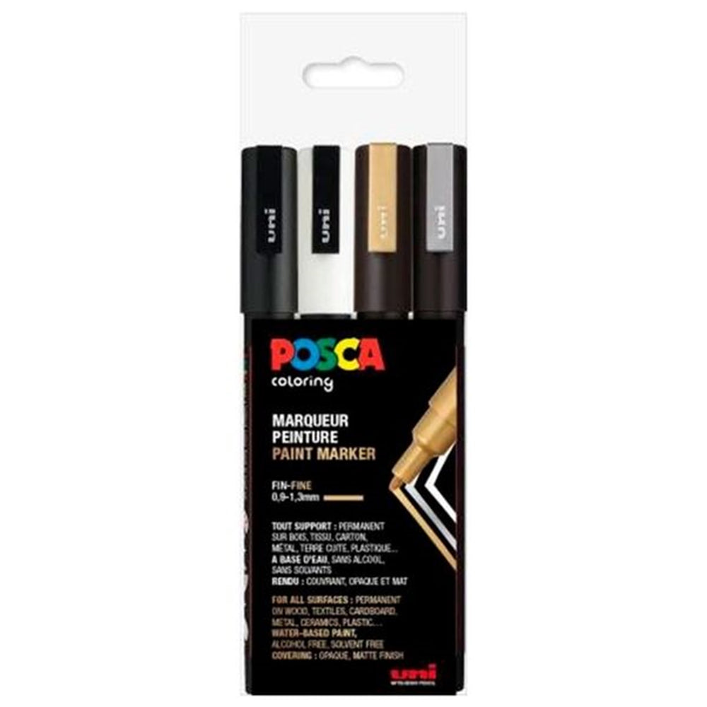Køb Posca Uni Marker PC-3M/4A 4 Farver