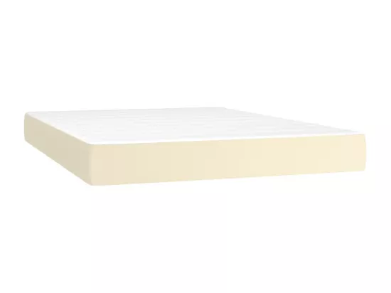 Sommier tapissier avec matelas Crème 140x200cm Similicuir
