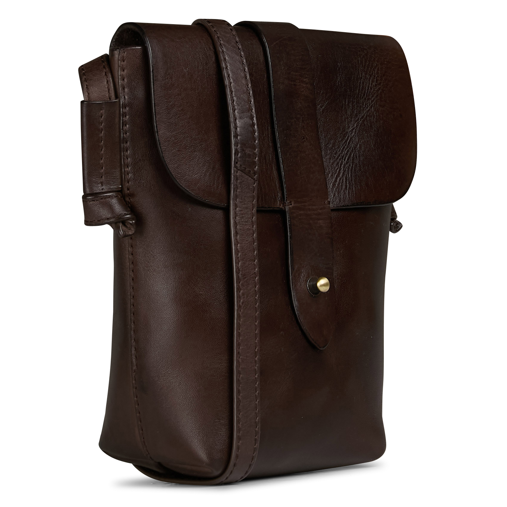GABRIEL MINI - Sac bandoulière en cuir | Marron