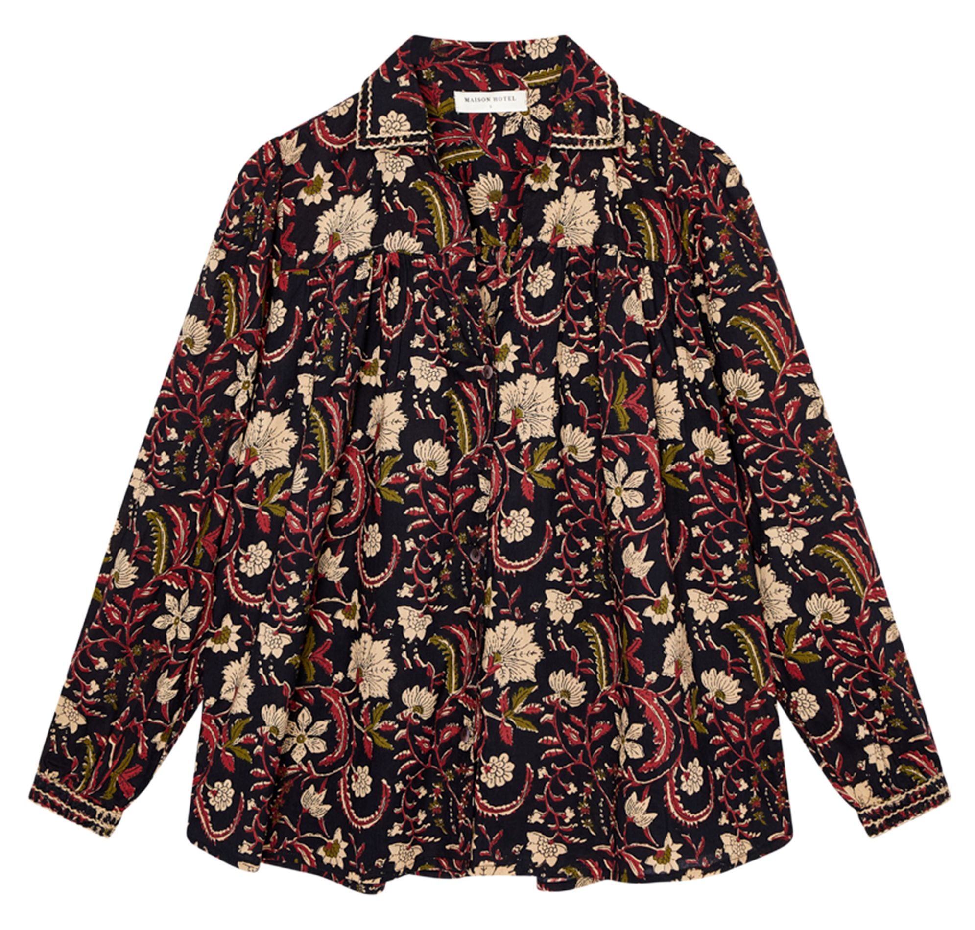 MIA - Blouse col chemise imprimée en coton | Multicolore