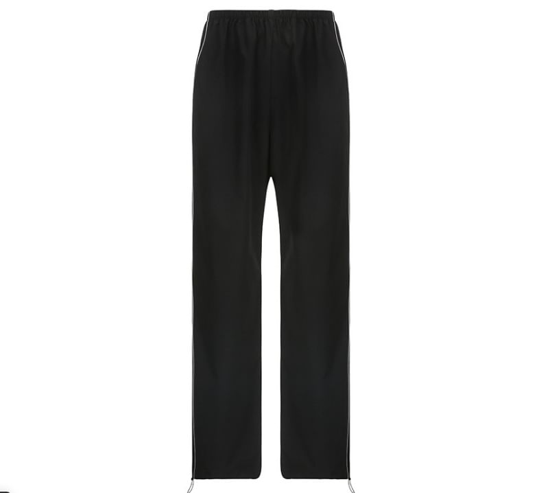 Bolgivy - High Rise gestreepte wijde joggingbroek