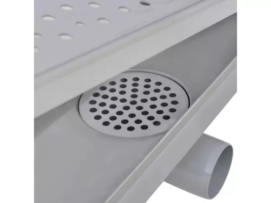 Caniveau drain de douche argenté 73 x 14 x 70 cm 02_0003031