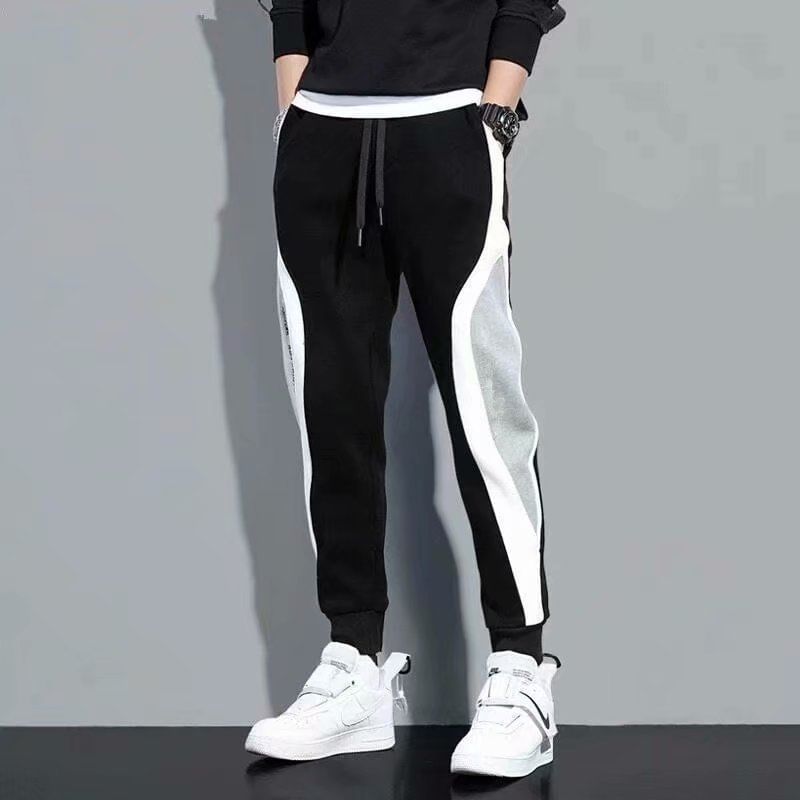 Acrius - Kleurblok-joggingbroek met trekkoord in de taille