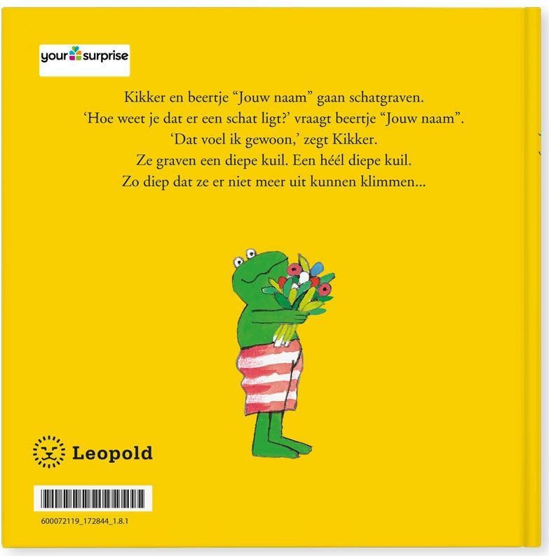 Boek met naam en foto - Kikker en beertje vinden een schat - Hardcover