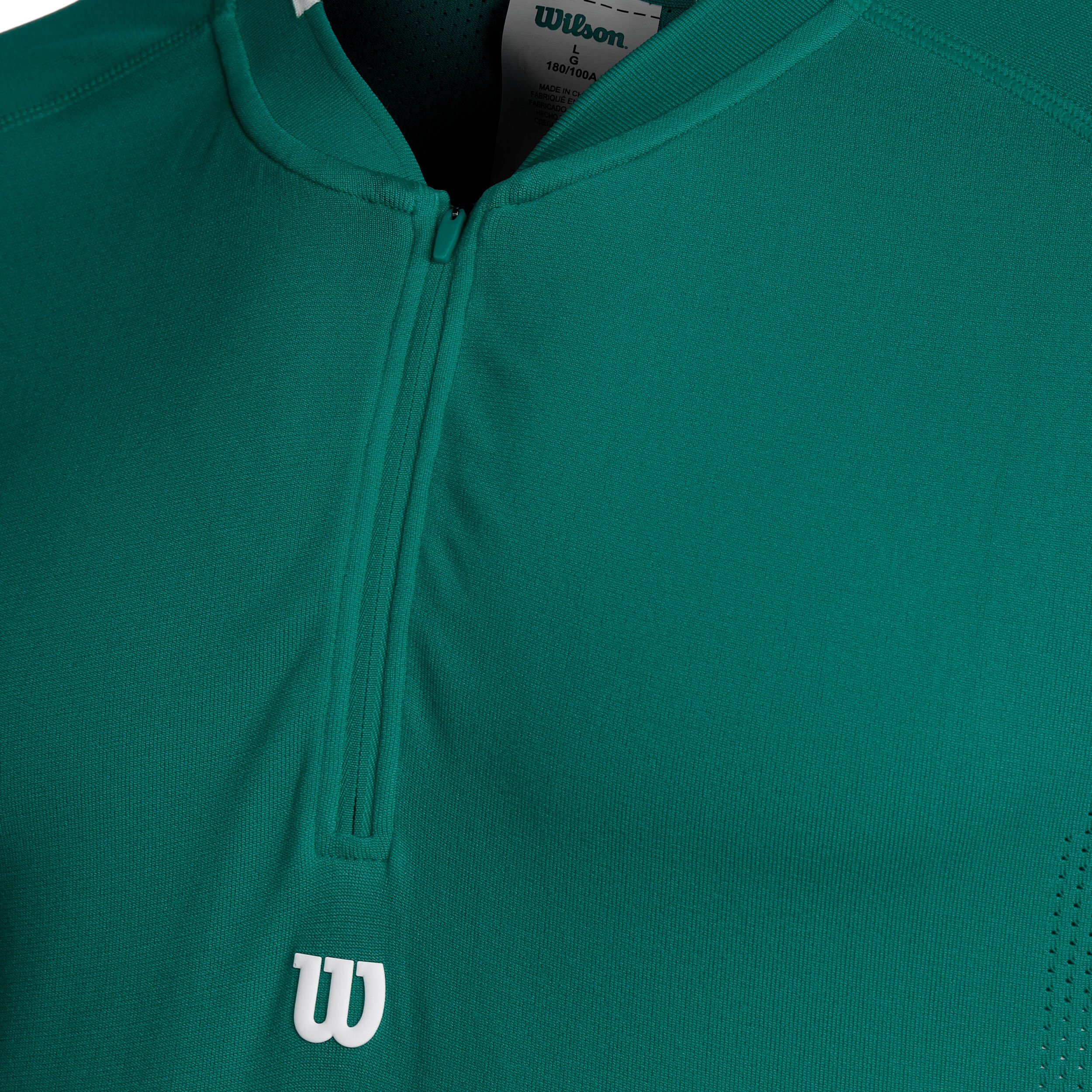 Wilson Players Seamless Zip Henley 2.0 T-shirt Hommes - Vert