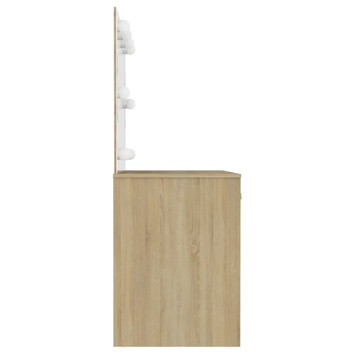 vidaXL Table de maquillage avec LED MDF Chêne 110x55x145 cm