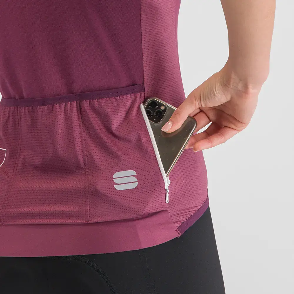 Sportful SRK Fietsshirt Korte Mouwen Donkerrood Dames