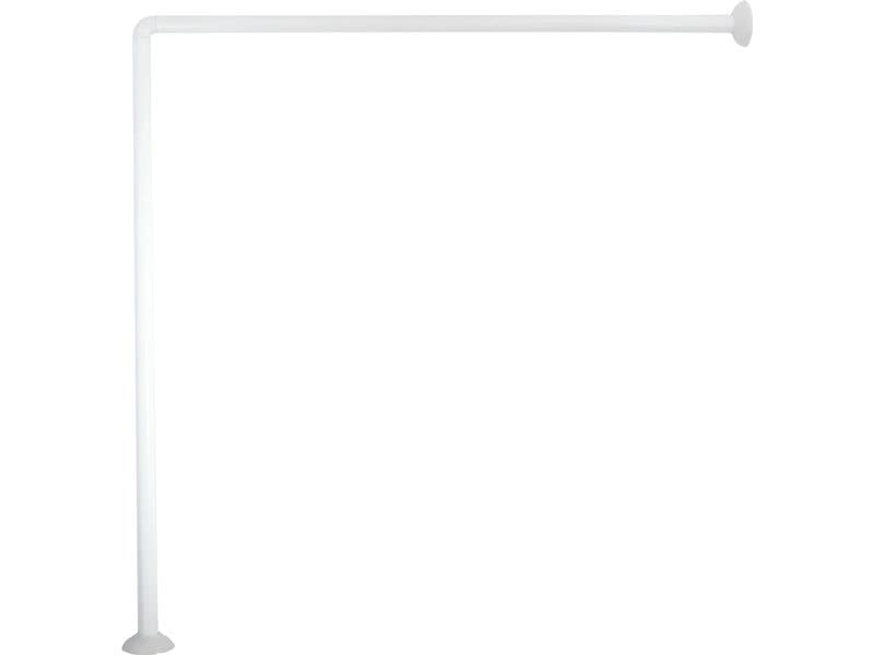 MSV Duschvorhangstange 3-teilig 80 x 2.5 cm, Weiss Modulare Duschvorhangstange aus Aluminium