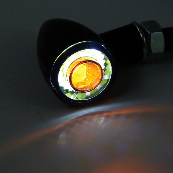 Highsider - Feux arrière Apollo Bullet 204-173 + clignotant intégré Noir