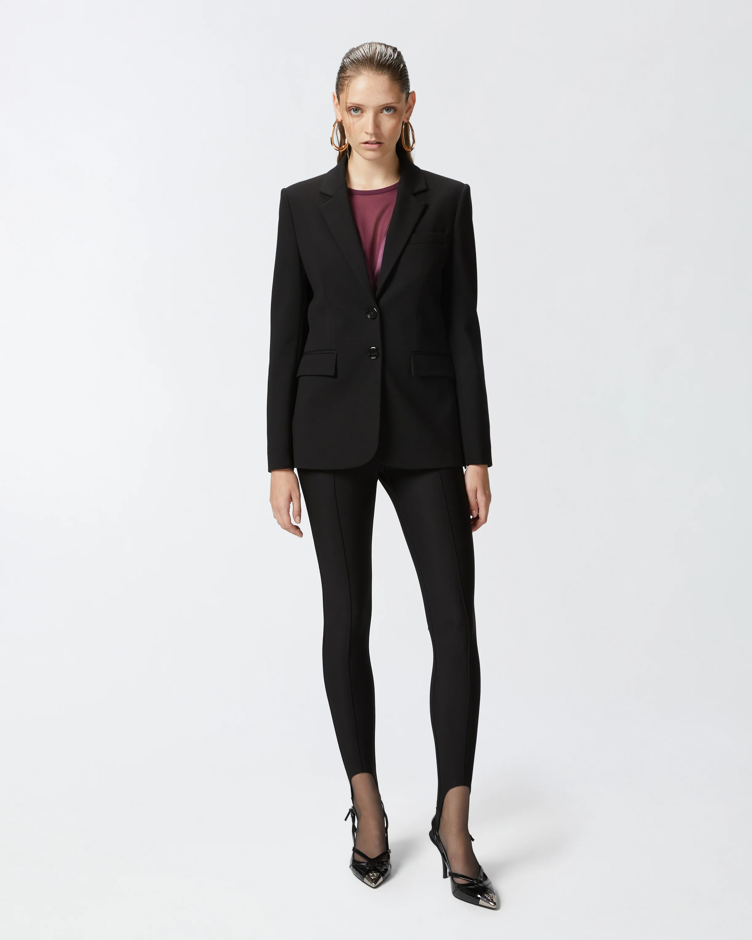 Blazer droit à épaulettes | Noir