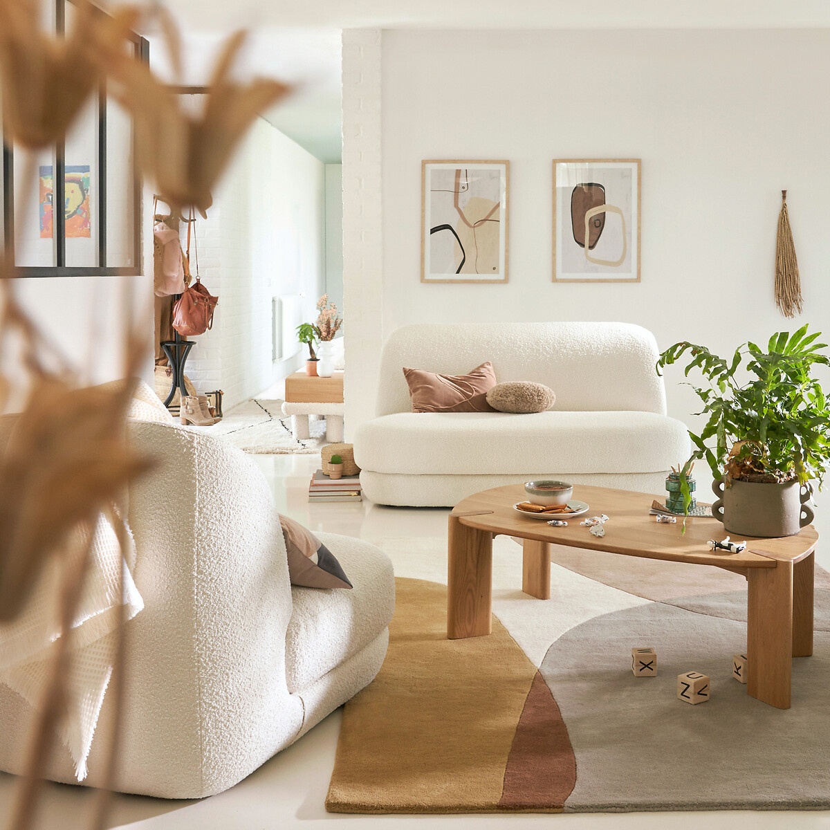 LA REDOUTE INTERIEURS<br>Mesa de centro em carvalho maciço, Elmo