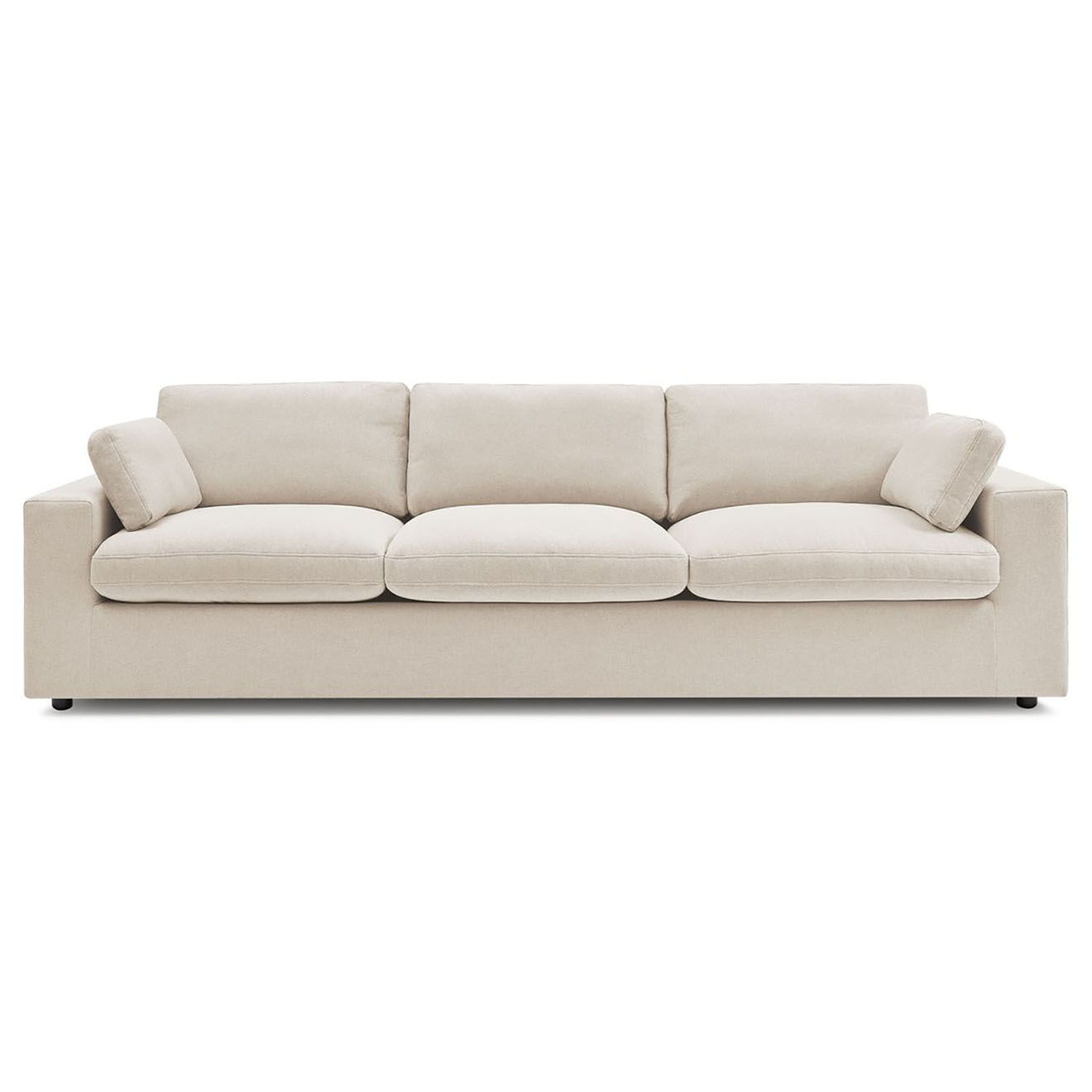 Bobochic Canapé droit fixe 4 places Belair beige - 280x93x80 cm