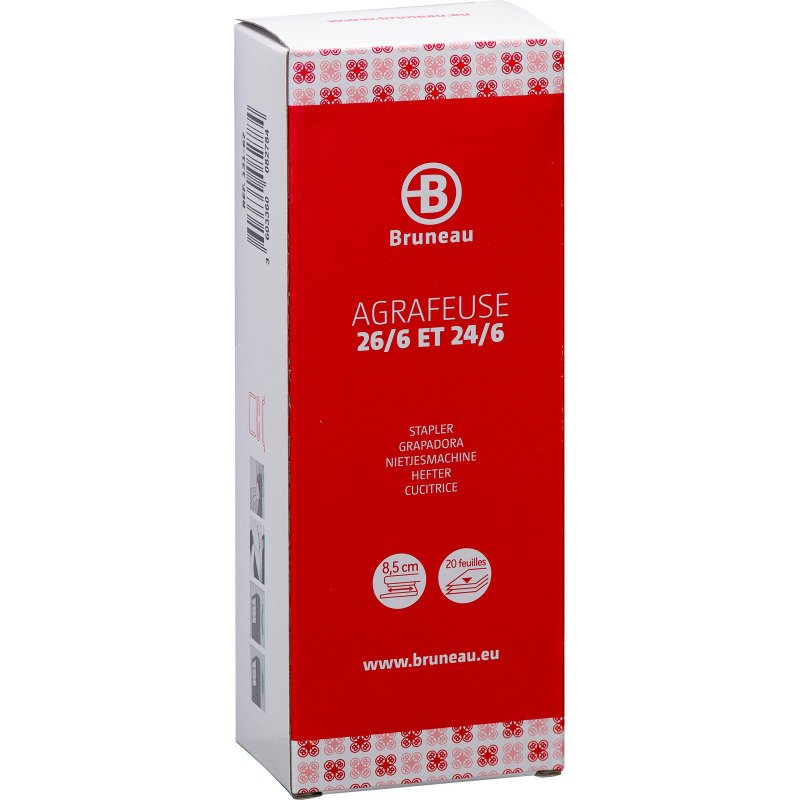 Agrafeuse de bureau Bruneau - agrafes 26/6 et 24/6 - capacité 20 feuilles