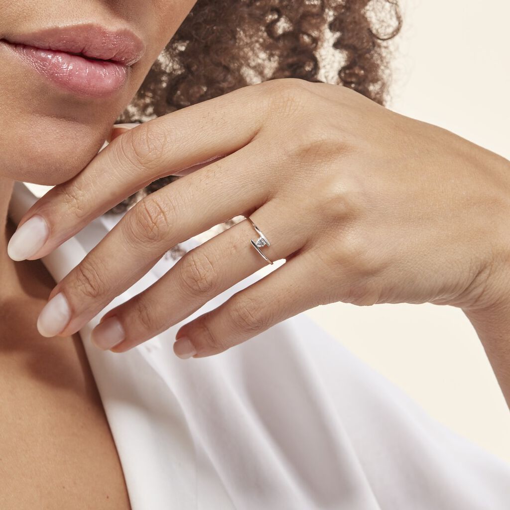Bague Solitaire Moera Or Blanc Oxyde De Zirconium