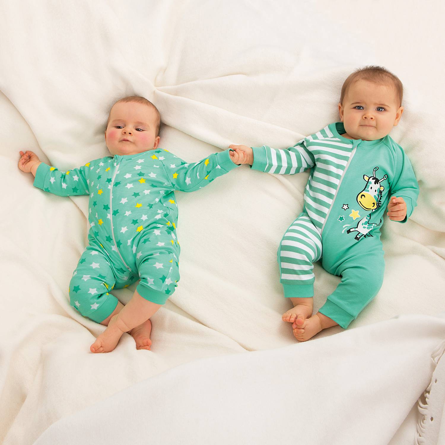 Erwin Müller Interlock-Jersey Baby-Schlafanzug im 2er-Pack