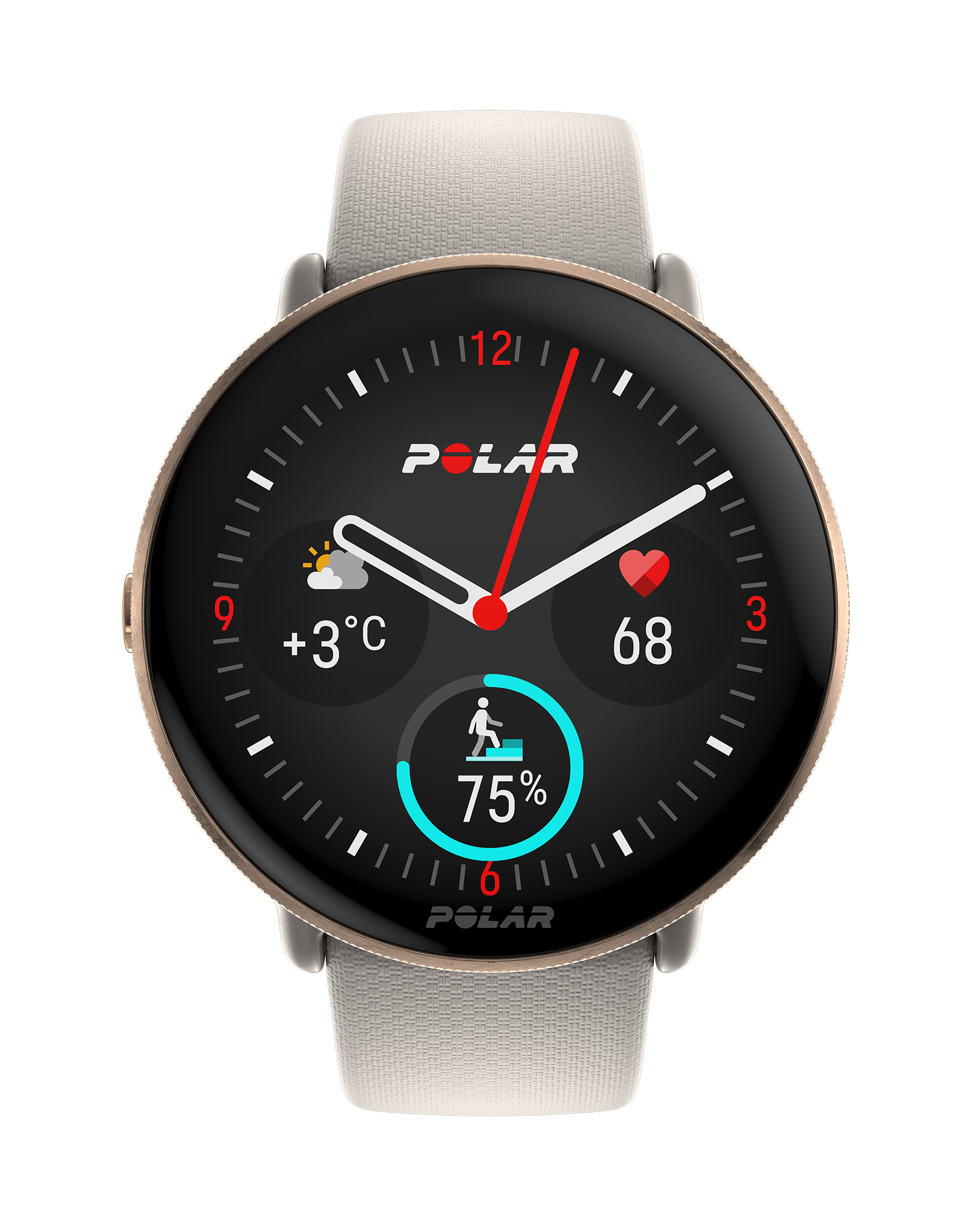 Polar Ignite 3 Treningsklokke Greige\Gull S-L