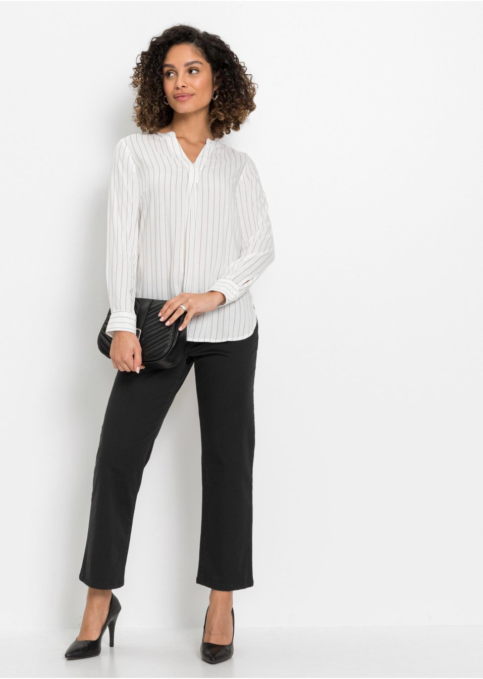 Tunique longue rayée en viscose