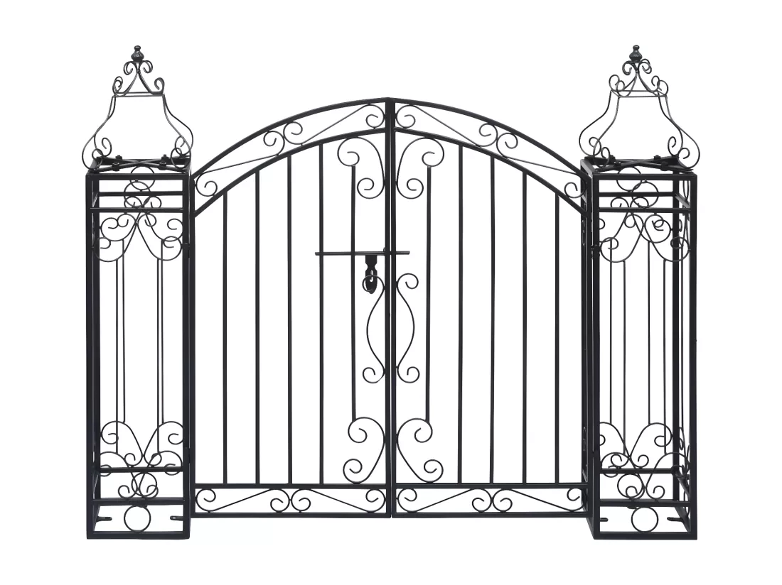 Portillon ornemental de jardin Fer forgé 122x20,5x100