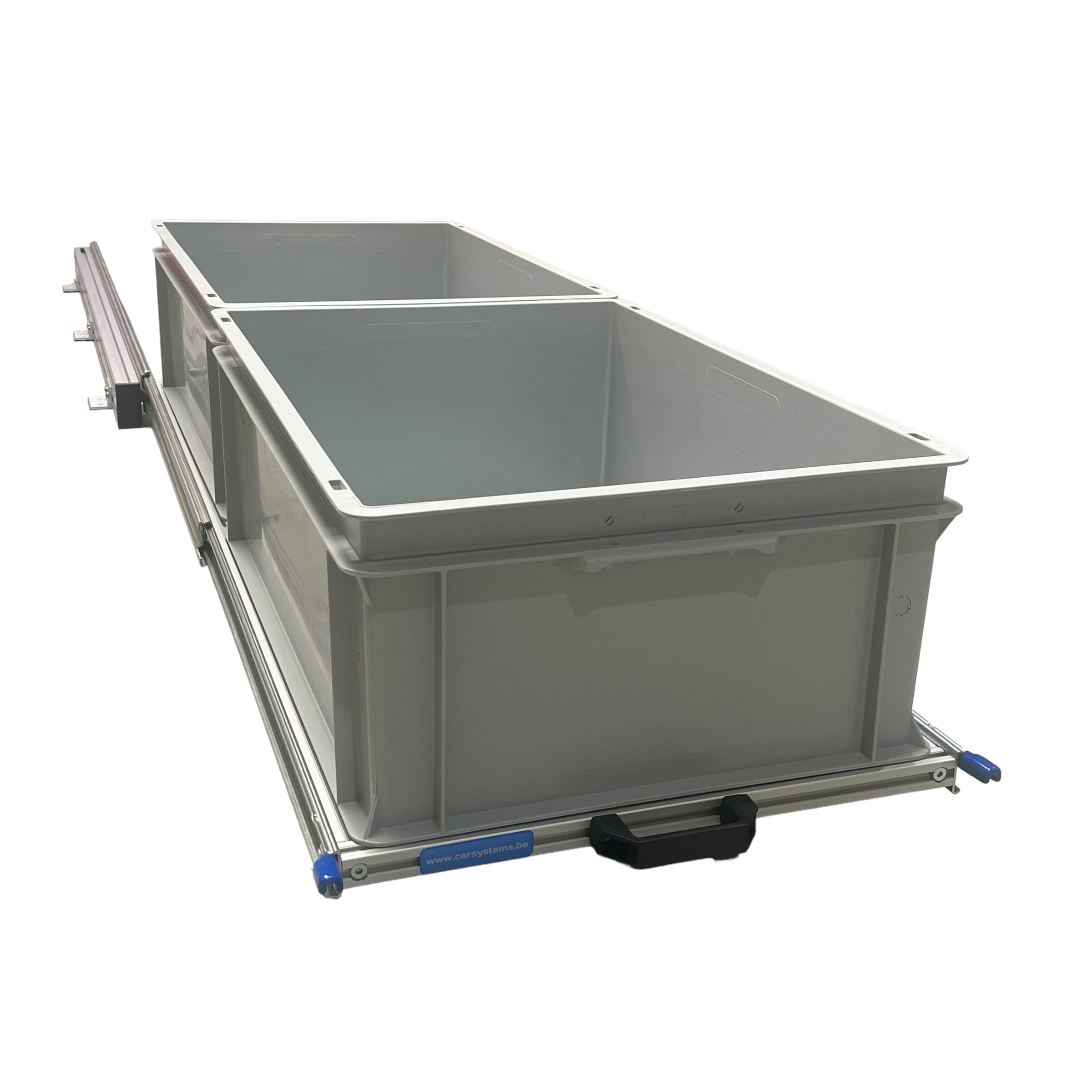 Aluminium schuifframe 120x40 cm met 2 open bakken
