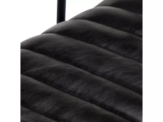 Chaise à bascule Noir Cuir véritable