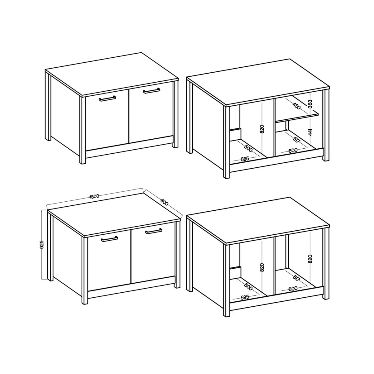 Spülenschrank Veneto anthrazit,Artisan Eiche