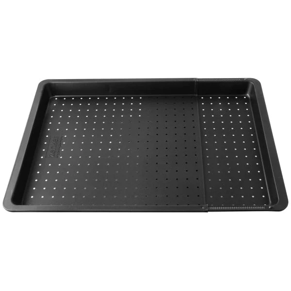 Plaque à pizza rectangulaire perforée extensible 37 à 52 x 33 cm Black