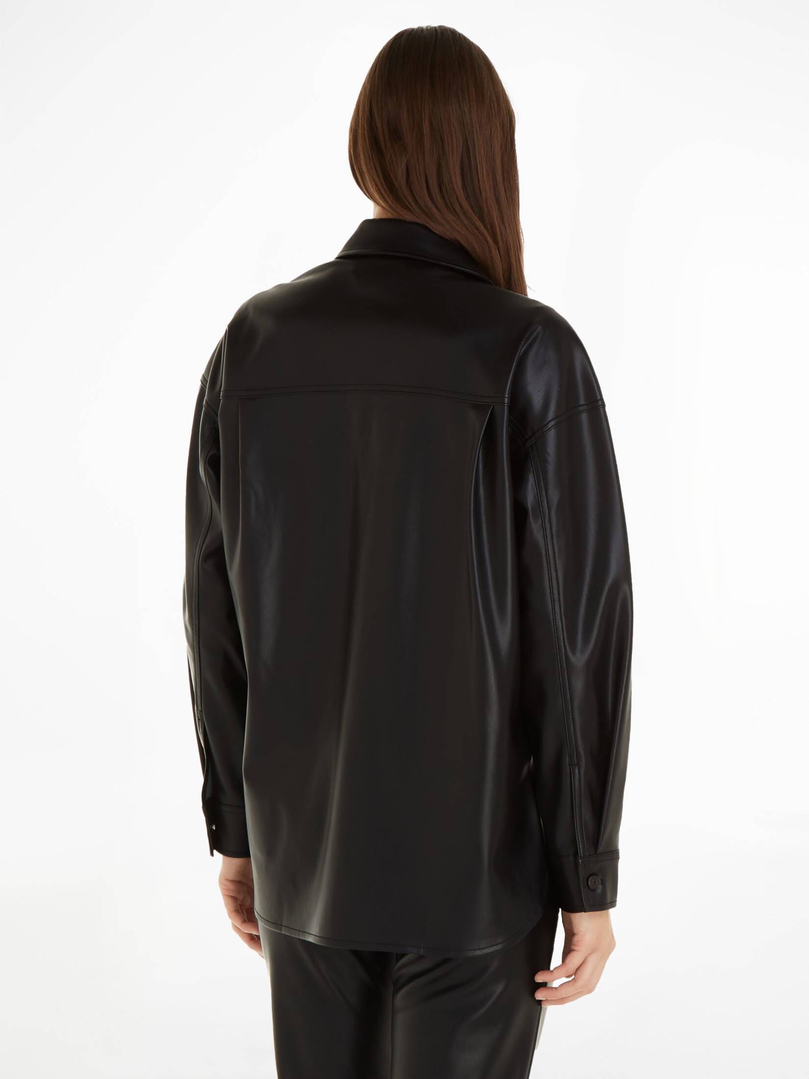 Tommy Jeans| Damen Hemdjacke aus Kunstleder TJW SPR OVS PLEATHER OVERSHIRT