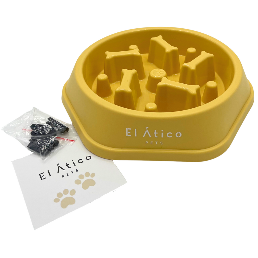 Alimentador automático EL ÁTICO PETS para cães, anti-engasgo. Alimentador anti-ansiedade e anti-estresse para cães ansiosos. Controla a velocidade de alimentação. Reduz o estresse e promove uma digestão saudável.