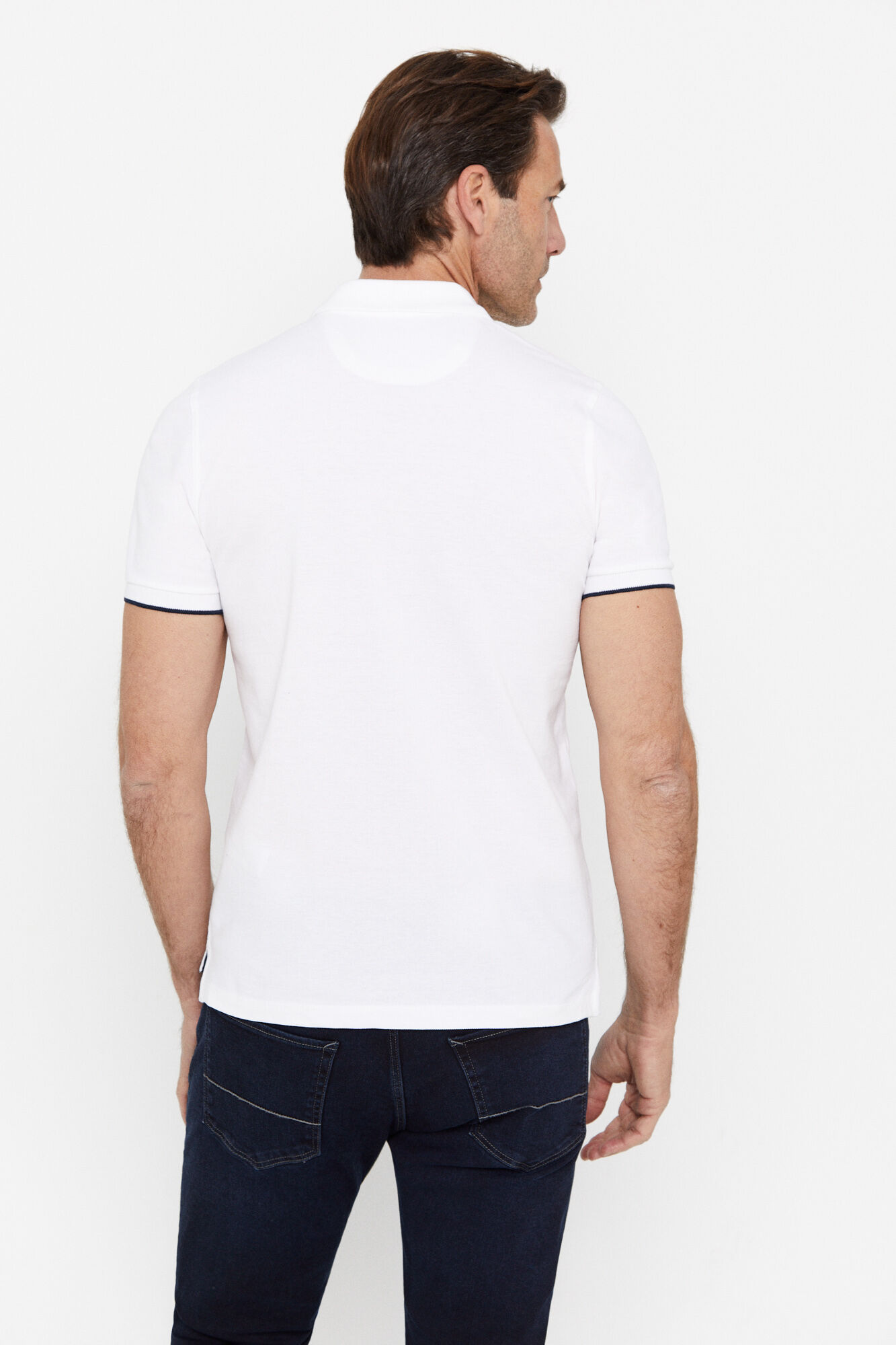 Camisa polo básica - branca