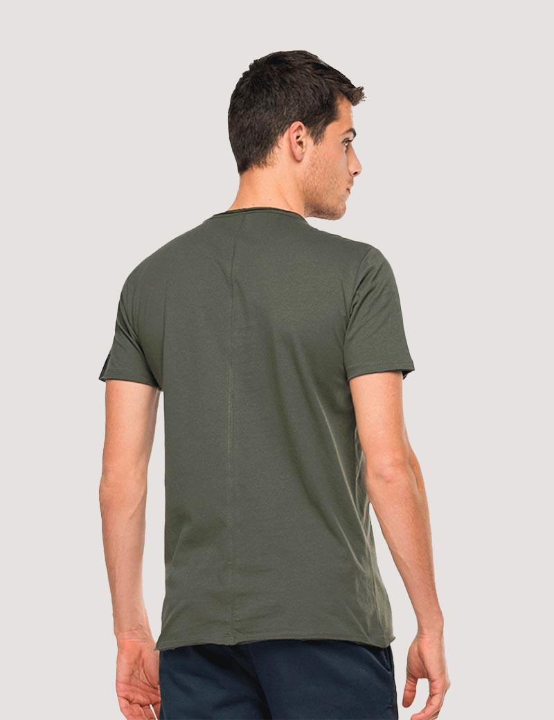 REPLAY T-SHIRT HOMME MANCHES COURTES BASIC COL ROND ANTHRACITE