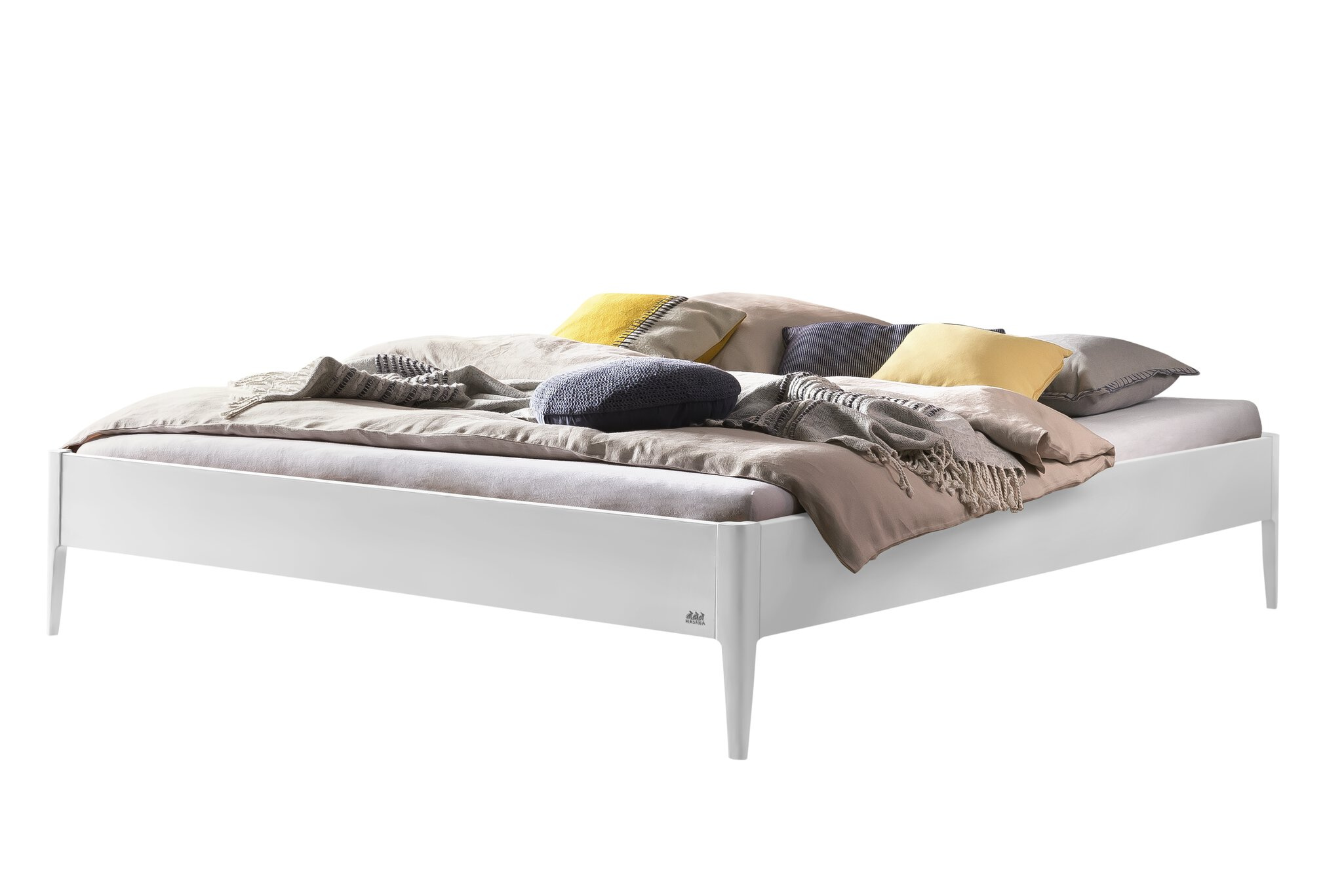Holzbett HASENA PIEVE 140X200cm Höhe 25cm Buche Buche weiß