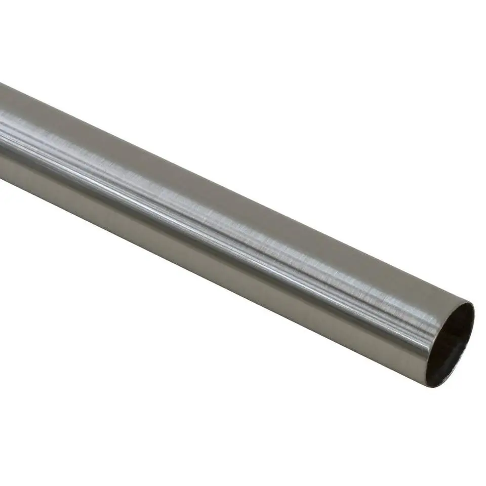 Gordijnroede 120cm grijs rvs - Ø28mm (1209047)