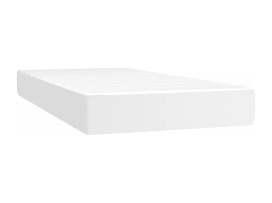 Sommier tapissier avec matelas et LED Blanc 90x190cm Similicuir