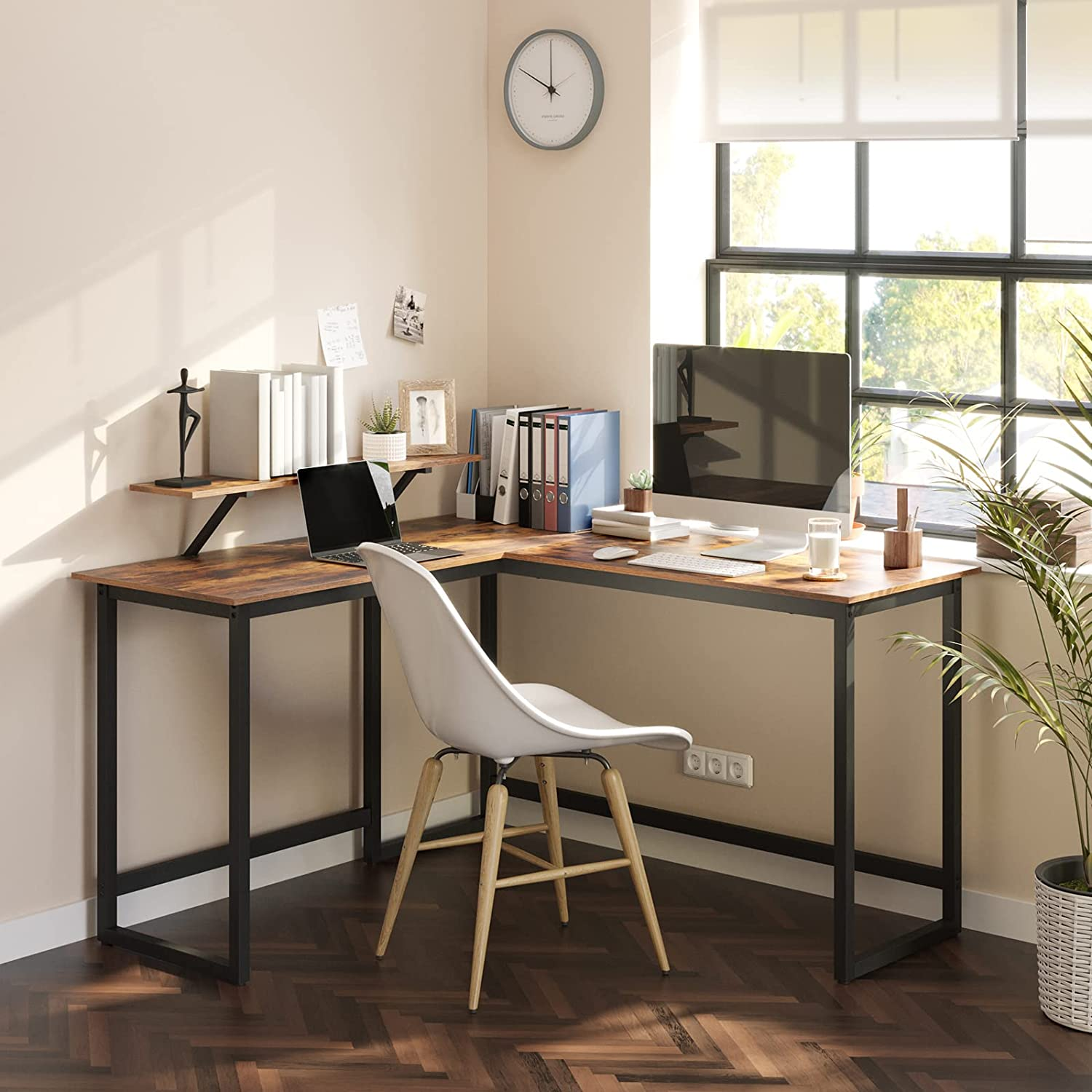 Computerbureau L-vormig Indusign zwart