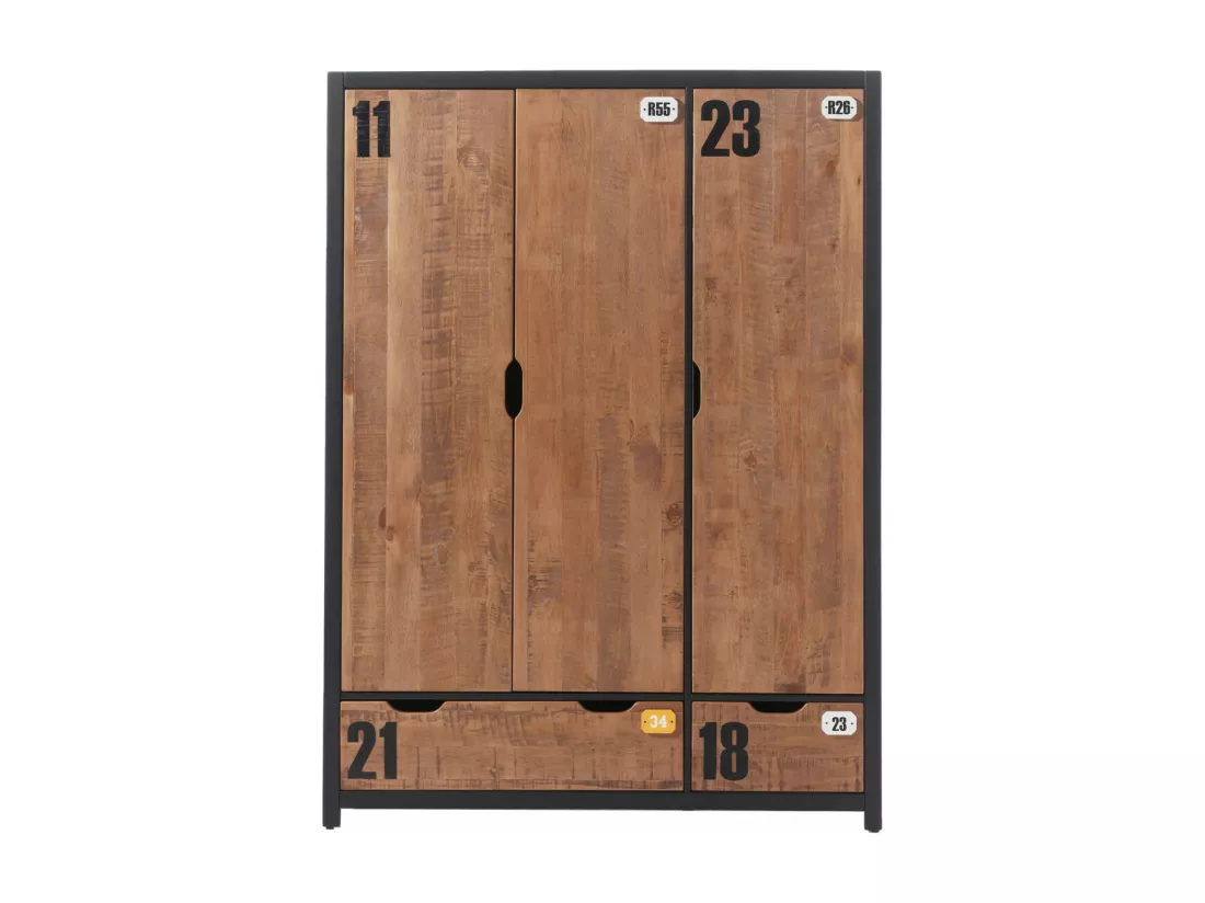 TCHAD - Chambre 90x200cm + Armoire 3P + Pack Bureau