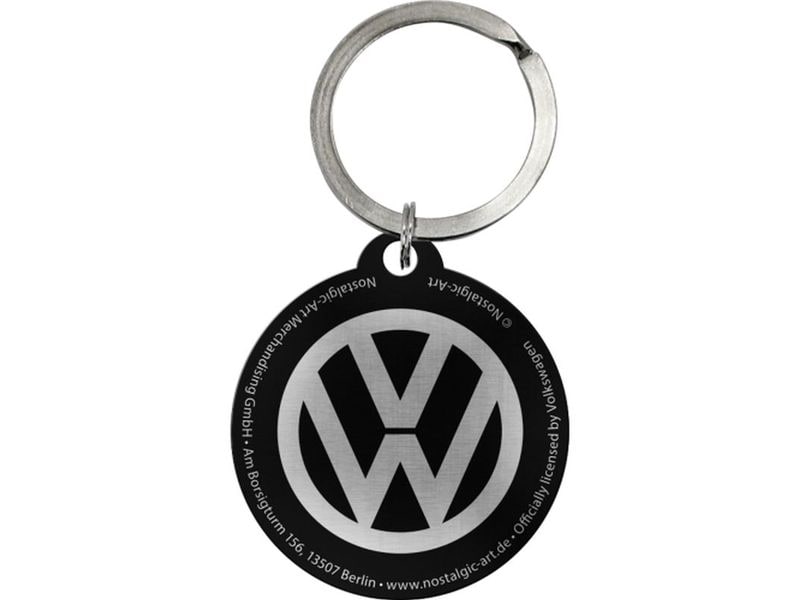 Nostalgic Art Schlüsselanhänger VW Ø 4 cm, Blau/Weiss Anhänger mit VW Logo